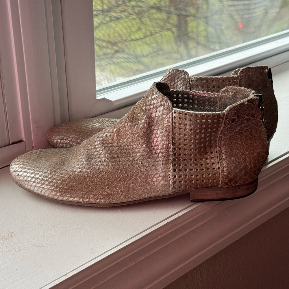Free People - Clean Slate Metallic Ankle Boots